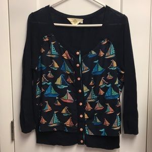 Sailboat cardigan by Anthropologie